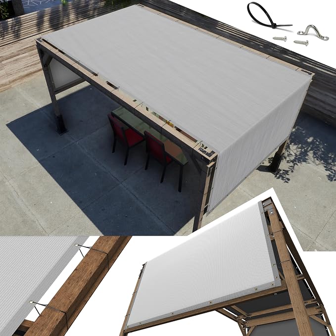 Amgo 8' x 16' Outdoor Pergola Shade Cover Replacement Canopy, 90% UV Block by Amgo