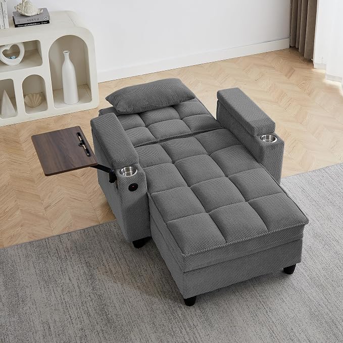 Eafurn 6-Position Adjustable Convertible Chaise Lounge Sleeper Chair - Image 6