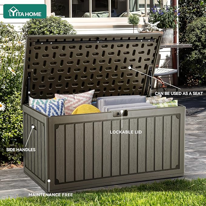 YITAHOME 90 Gallon Double-Wall Deck Box - Image 3