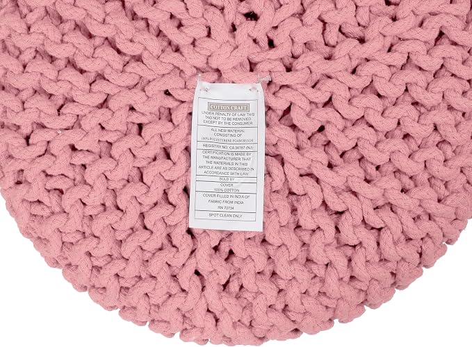 COTTON CRAFT Braided Round Pouf - Image 7