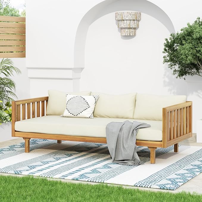 Christopher Knight Home Claremont Outdoor 3 Seater Acacia Wood Daybed by ChristopherKnightHome