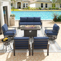 Kullavik Aluminum Patio Furniture Set, 7 Pieces 7 Seat Metal Outdoor Furniture by KULLAVIK