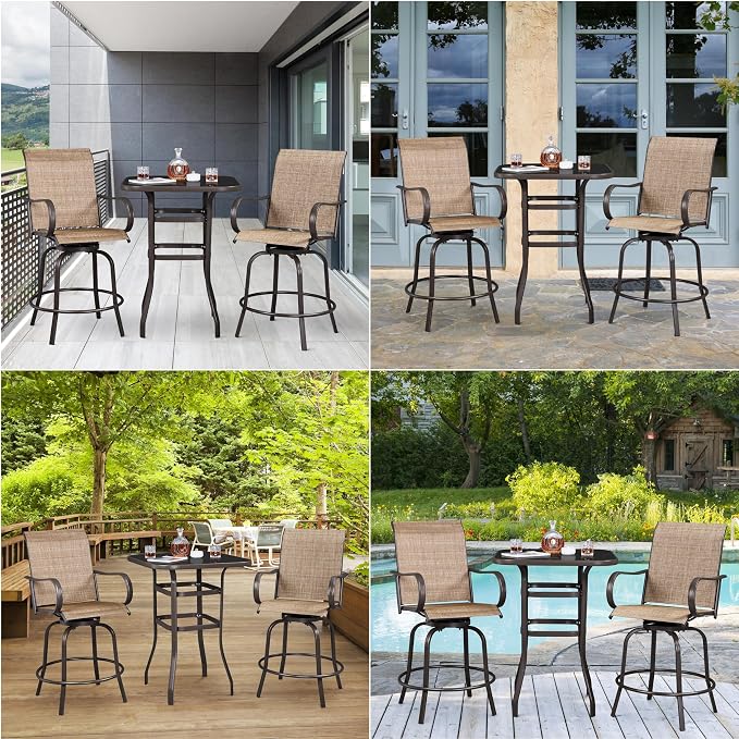 Yaheetech Patio Bar Table Tempered Glass, Height High Top Outdoor Pub Height - Image 7