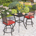PHI VILLA 3 Piece Outdoor Bar Furniture Set, Counter-Height Patio Bistro Table by PHIVILLAThepioneerofcomfortablehouseholdsupplies