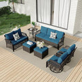HOMREST 7 Piece Patio Furniture Set, Wicker Outdoor Conversation Sofa Set by HOMREST