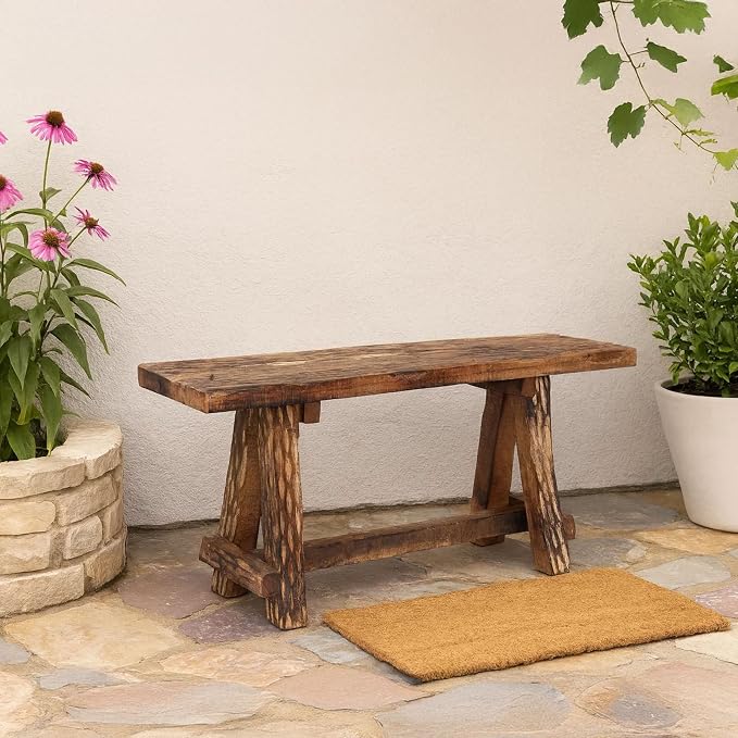 The Urban Port Wooden Garden Patio Bench - Image 11