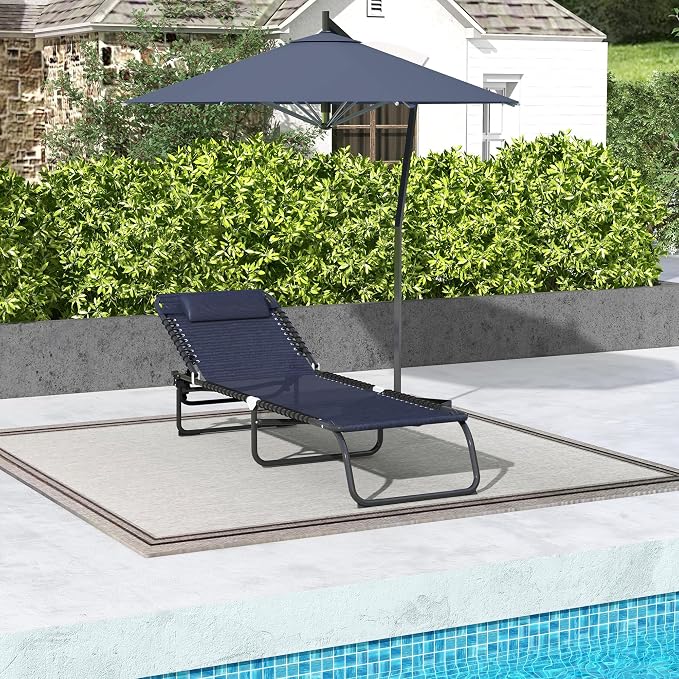 Outsunny Folding Chaise Lounge Chair, Patio Sun Tanning Chair, Outdoor Chaise - Image 7