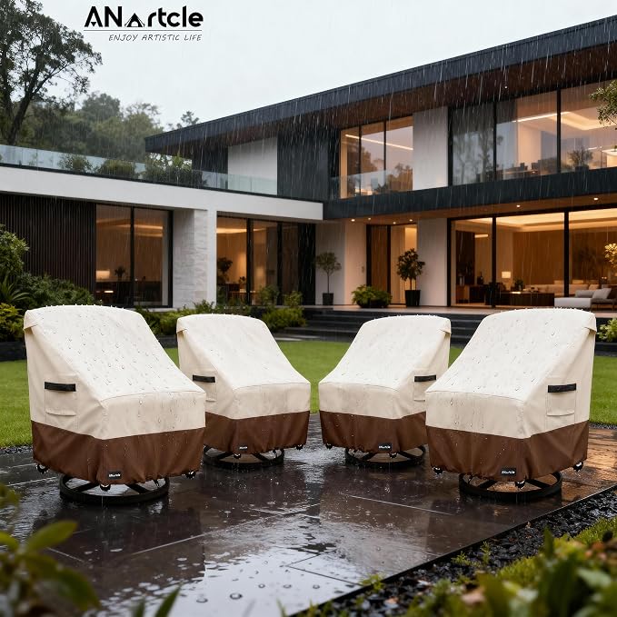 Swivel Patio Chair Cover 4 Pack, 600D Waterproof Heavy Duty Outdoor Chair Cover - Image 5