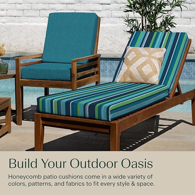 Honeycomb Outdoor Heritage Chaise 21.5 x 70, Stripe Poolside Chaise Lounge - Image 3