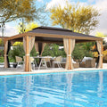 EROMMY 14'x20' Gazebo, Galvanized Steel Double Roof by EROMMY