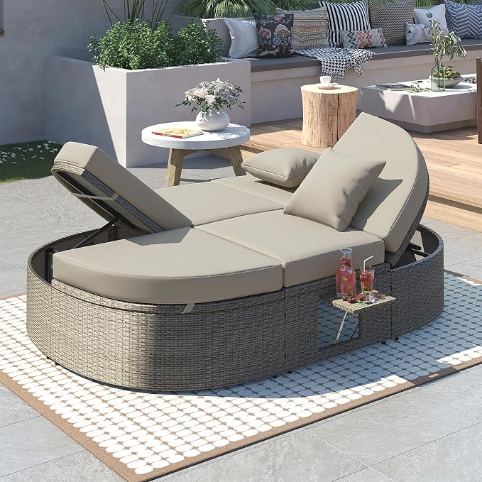 Merax Outdoor Sun Bed Patio 2-Person Daybed - Image 3