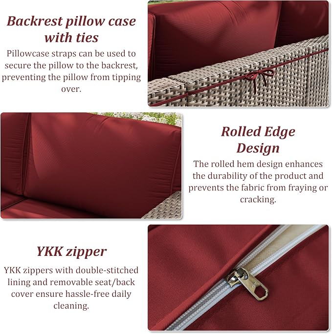 14 Pcs Outdoor Cushion Slipcovers Outdoor Patio Cushion Covers Replacement - Image 5