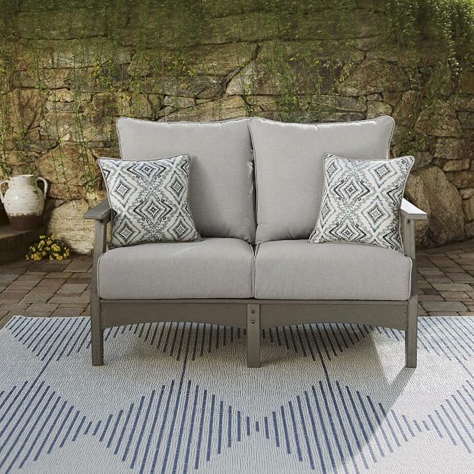 Signature Design by Ashley Outdoor Visola Patio HDPE Loveseat - Image 2