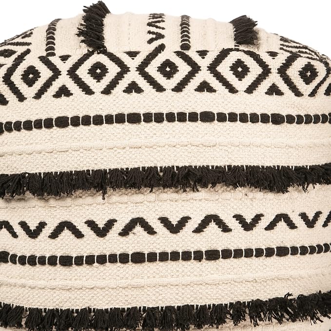 REDEARTH · UNSTUFFED Pouf Ottoman Cover Textured Boho Storage Cube Bean Bag - Image 6