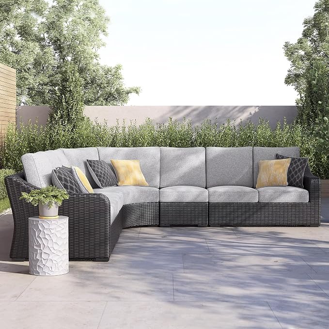 Signature Design by Ashley Beachcroft Curved Modern 5-Piece Outdoor Sectional - Image 2