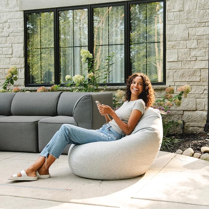 Big Joe Tuffet Weatherproof Bean Bag Chair, Ceramic Intertwist, Durable Weather - Image 2
