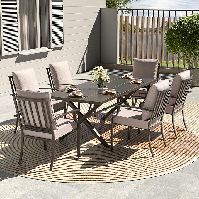 Kullavik 7 PCS Outdoor Dining Table Set - Image 6