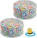 Juexica 2 Pack Outdoor/Indoor Inflatable Ottoman 21 x 9 Inch Paisley All by Juexica