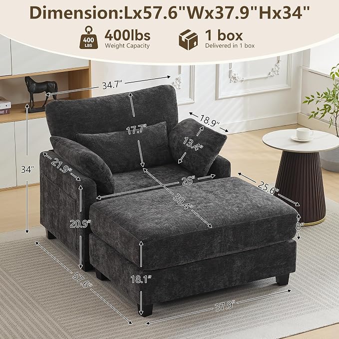 57.5" Oversized Chaise Lounge - Image 2