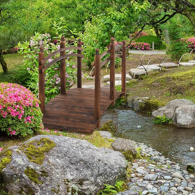 7.5 ft Wooden Garden Bridge - Image 2