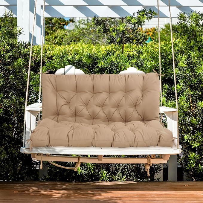 Waterproof Porch Swing Cushions 60 Inch, 2 3-Seater Replacement - Image 9