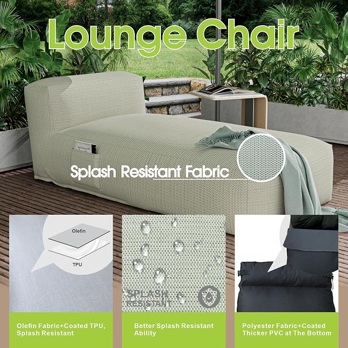 Outdoor Bean Bag Lounger Chair, Big Comfy Outdoor Daybed - Image 6