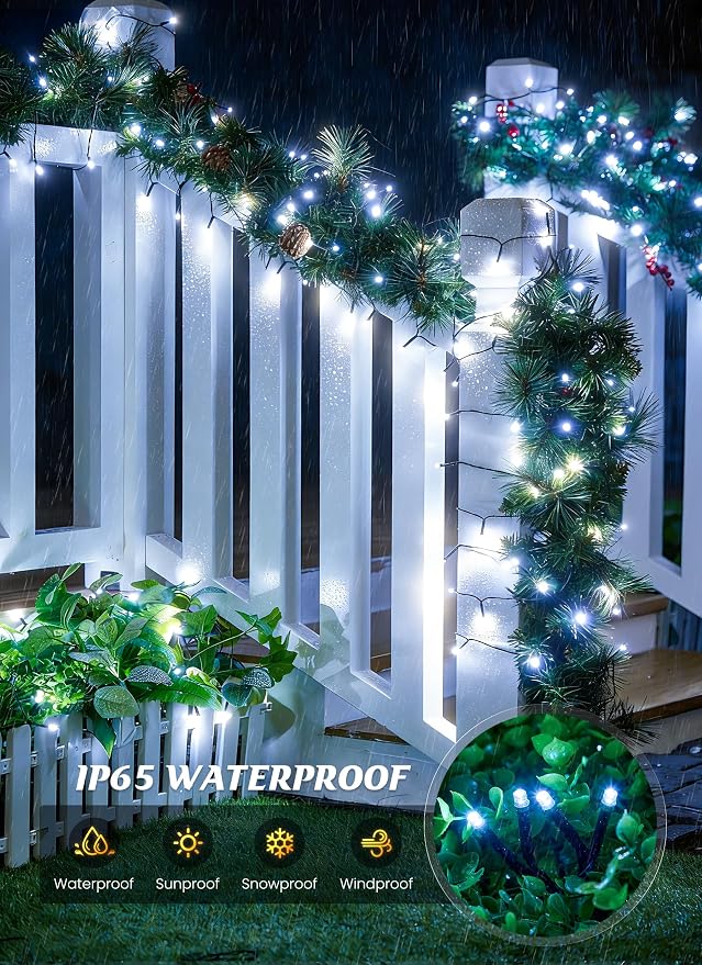 Brightown Solar String Lights Outdoor, 2 Pack Total 80FT 200 LED Solar Powered - Image 4
