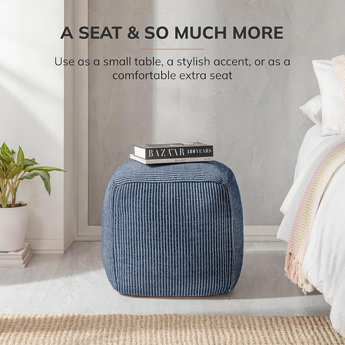 Anji Mountain 100% Handmade & Handcrafted Comfortable Home Décor Pouf Ottoman - Image 7
