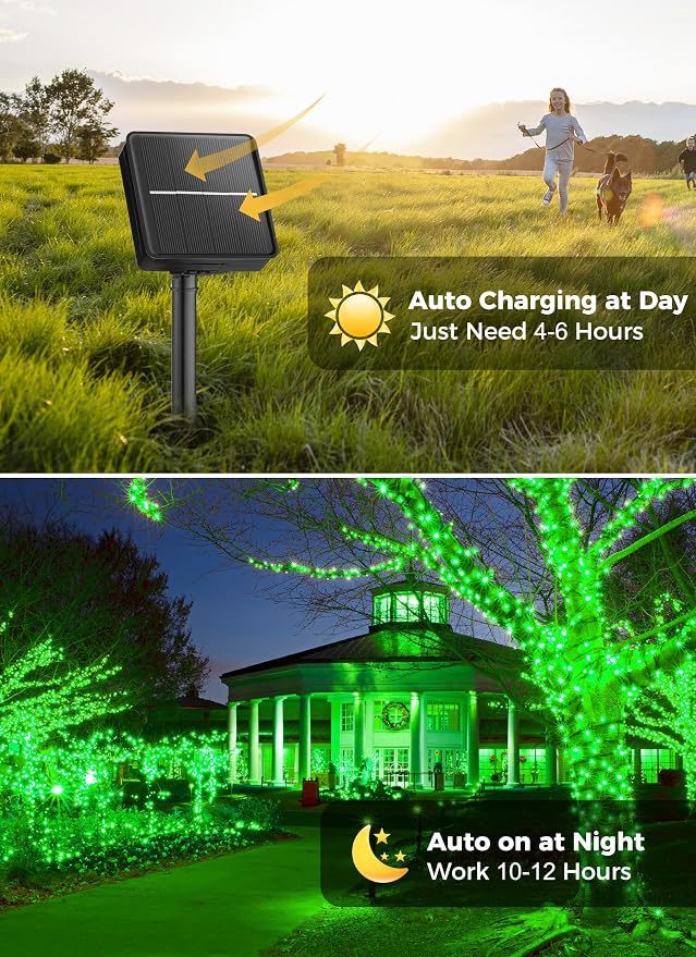 Minetom Solar String Lights Outdoor, 40FT 100 LED String Lights Solar Powered - Image 5