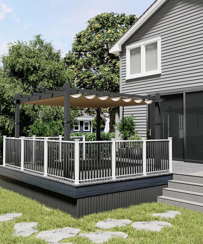 GarveeLife 10x13 ft Aluminum Pergola, Outdoor Metal Pergola - Image 6