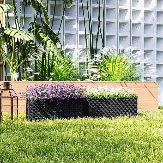 Outsunny Railing Planter Box, Hanging Flower Pots - Image 9