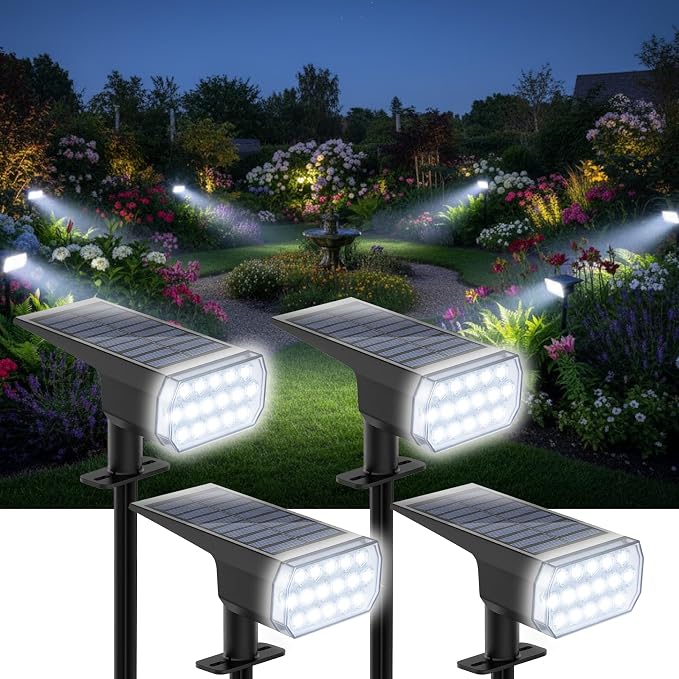 Solar Lights Outdoor Waterproof, 3 Lighting Modes Solar Spot Lights Outdoor by Chasikeo