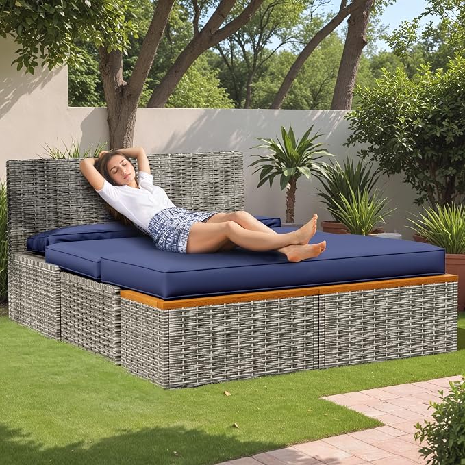 Flamaker Outdoor Rattan Lounge Chair - Image 3