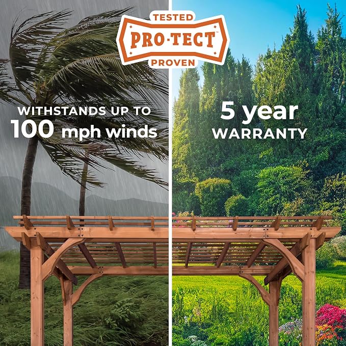 Backyard Discovery Beaumont 10' x 10' Traditional Cedar Wood Pergola Kit - Image 4