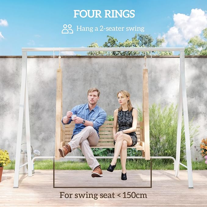 Outsunny Metal Porch Swing Stand, Heavy Duty Swing Frame, Hanging Chair Stand - Image 4