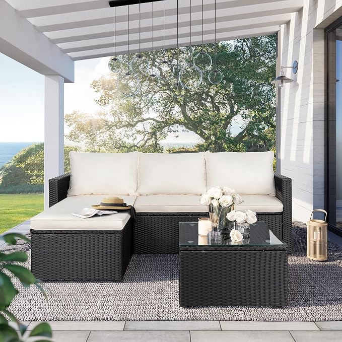 SUNLEI 3-Piece Patio Sectional Sofa, Patio Furniture Set - Image 6