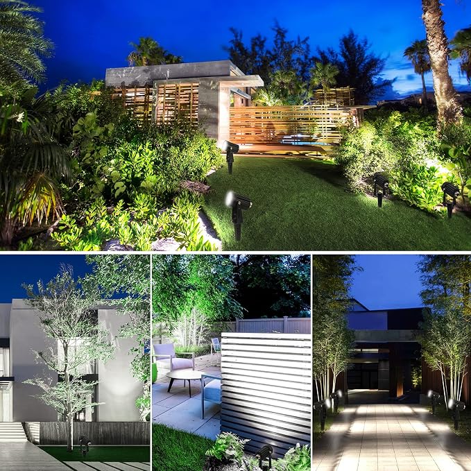Solar Spot Lights Outdoor, 3-in-1 Garden Spotlights IP65 Waterproof 9.8ft Cable - Image 7