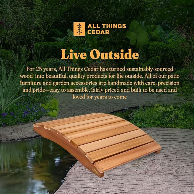 All Things Cedar Wooden Bridge, Outdoor Garden Walkway - Image 5