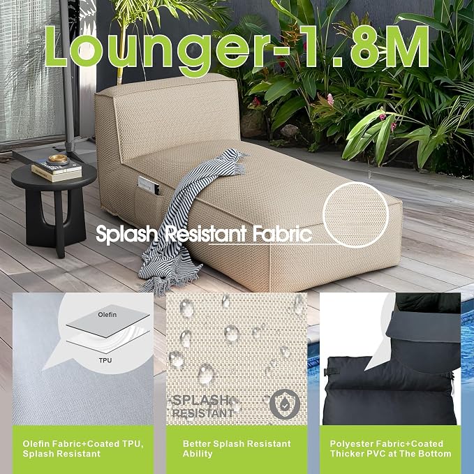 Outdoor Bean Bed Chair Sun Lounger, Outdoor Couch Sofa - Image 6
