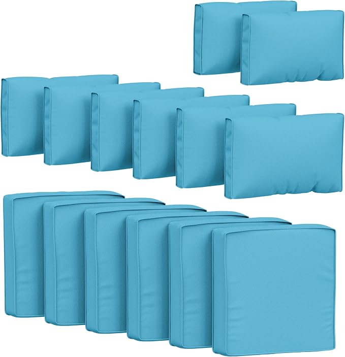 14 Pcs Outdoor Cushion Covers Patio Cushion Slipcovers Replacement Splash Proof by Pakunoda
