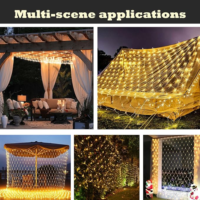 Eueasy Net Lights Outdoor, 270 LED Gazebo Lights, 10×10 FT Connectable - Image 7