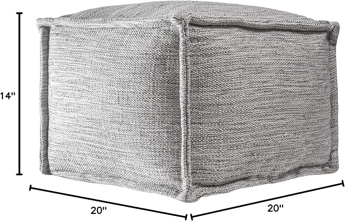 nuLOOM Sofia Casual Solid Indoor/Outdoor Filled Ottoman Pouf 14" x 20" x 20" - Image 2