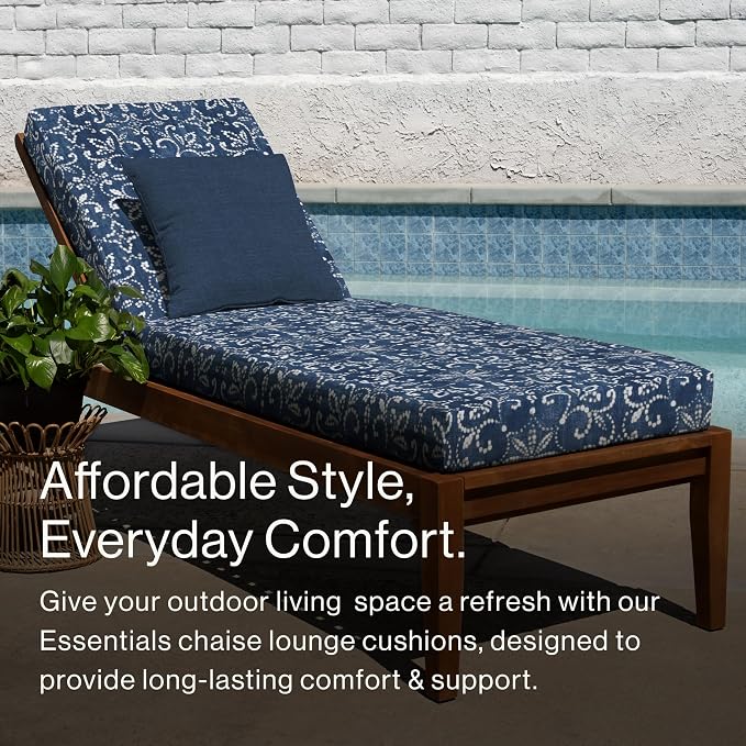 Honeycomb Outdoor Essentials Chaise Lounge, 21 x 70, Boheme Chair Cushion - Image 2