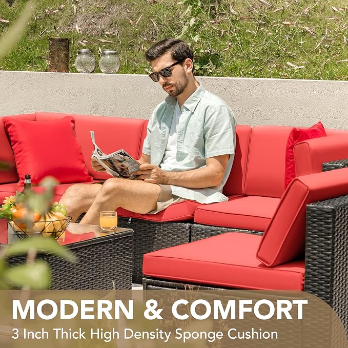 Devoko Patio Furniture Sets 6 Pieces Outdoor Sectional Rattan Sofa Manual - Image 5