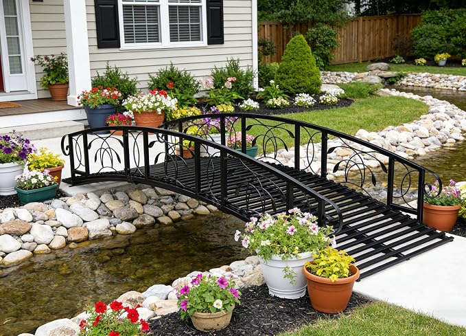 JSUN7 8 FT Metal Garden Bridge by JSUN7