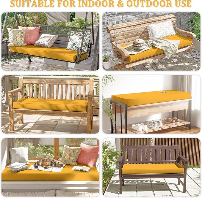 Premium Outdoor Bench Cushions for Patio Furniture 3.5inches Memory Foam Bench - Image 6