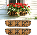 LaLaGreen 36 Inch, 2 Pack Window Boxes Planters – Large Black Metal Window Boxes by L%C3%A1L%C3%A1Green
