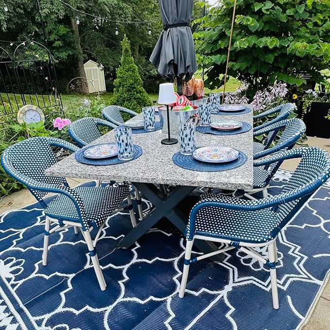 PURPLE LEAF Dining Chair Set of 2 Outdoor French Bistro Chairs Hand-Woven - Image 4