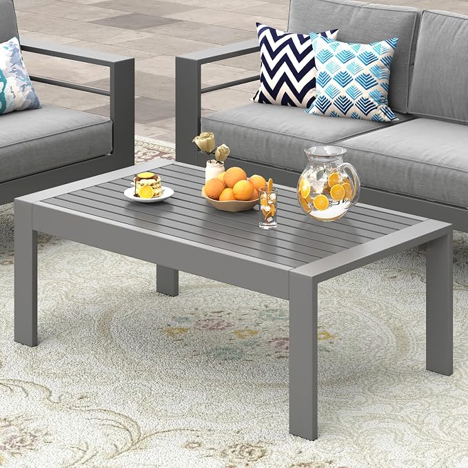 Wisteria Lane Outdoor Furniture Patio Coffee Table, Rectangle Outdoor Coffee by WisteriaLane