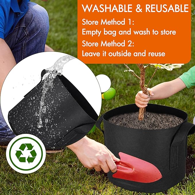 Gardzen 6-Pack 30 Gallon Grow Bags, Aeration Fabric Pots - Image 5